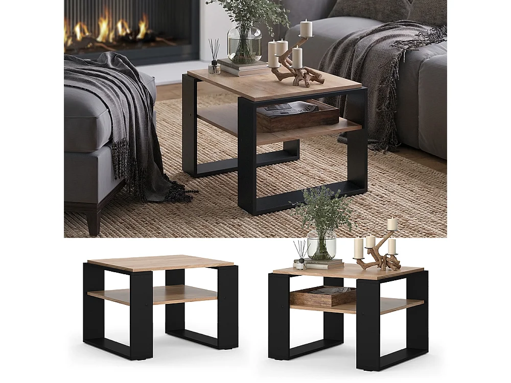 Couchtisch goldkraft eiche 65.6x55.8x46.2 helm