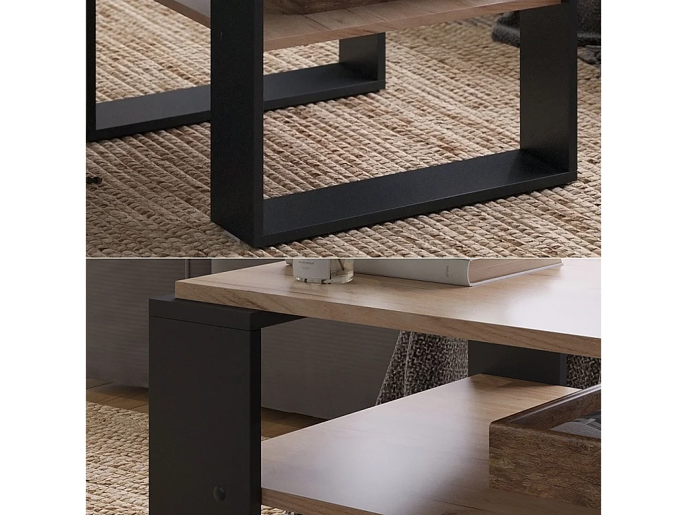 Couchtisch goldkraft eiche 65.6x55.8x46.2 helm