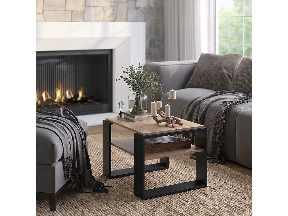 Table basse chêne de force doré 65.6x55.8x46.2 helm