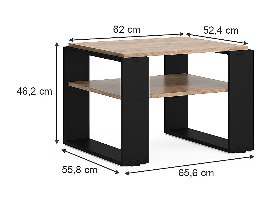 Table basse chêne de force doré 65.6x55.8x46.2 helm