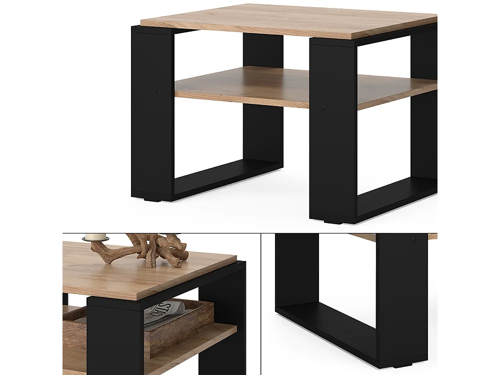 Table basse chêne de force doré 65.6x55.8x46.2 helm