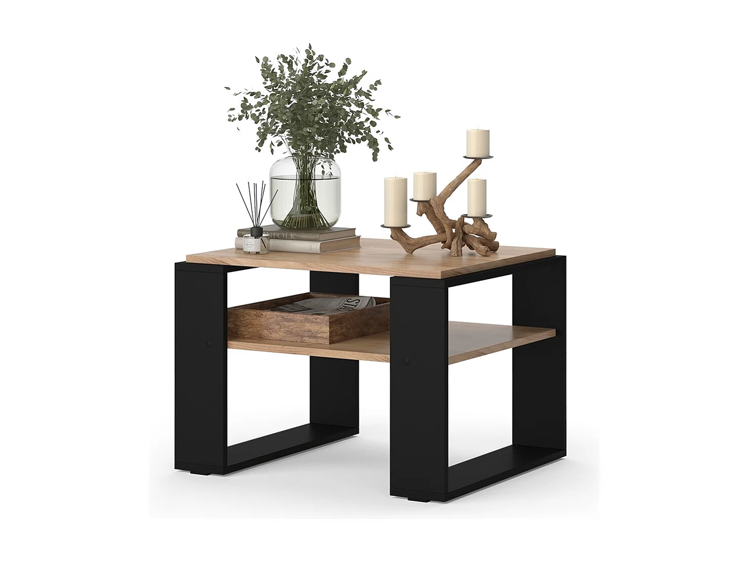 Table basse chêne de force doré 65.6x55.8x46.2 helm