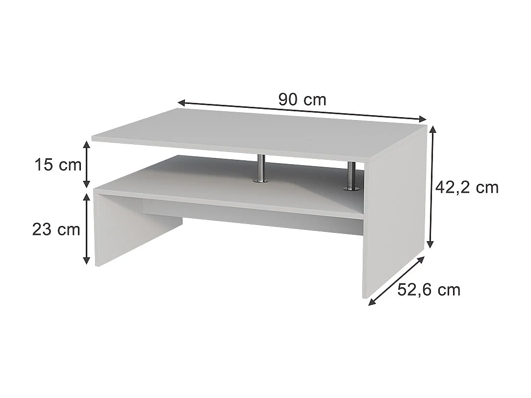 Couchtisch weiß 90x52.6x42.2 amato
