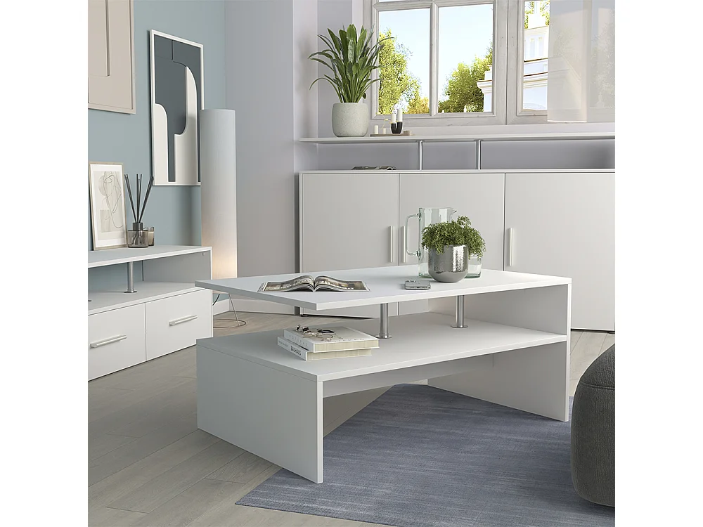 Table basse blanc 90x52.6x42.2 amato