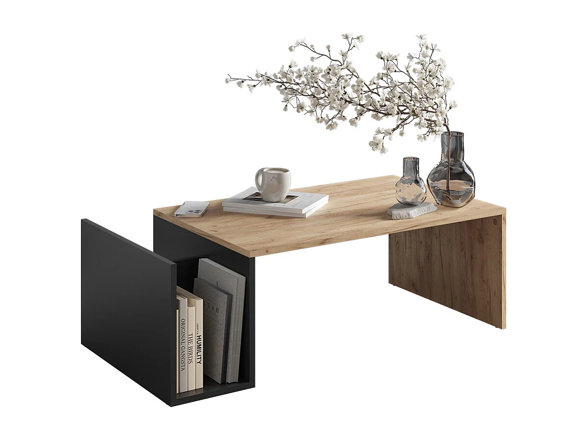 Table basse chêne doré/anthracite 100x50x32.9 avento