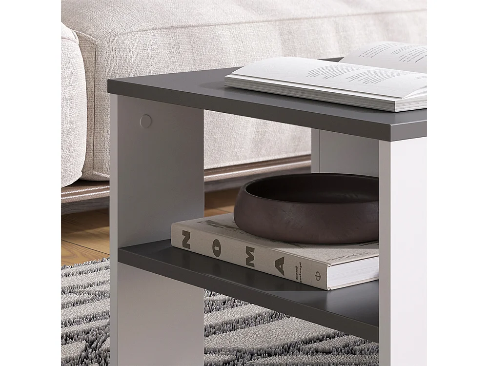 Table basse anthracite/blanc 89.8x46.4x35.8 wilmut