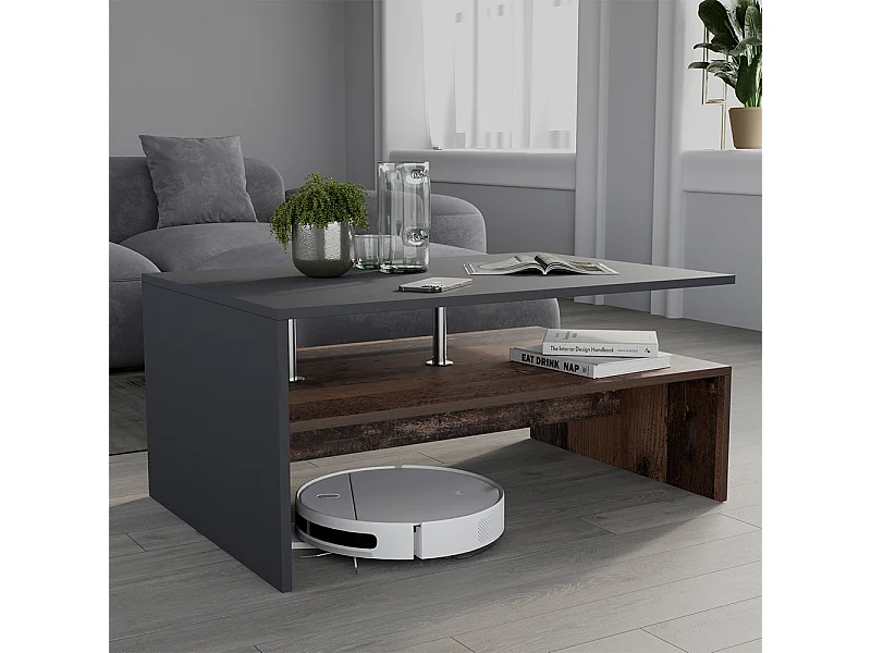 Table basse anthracite 90x52.6x42.2 amato