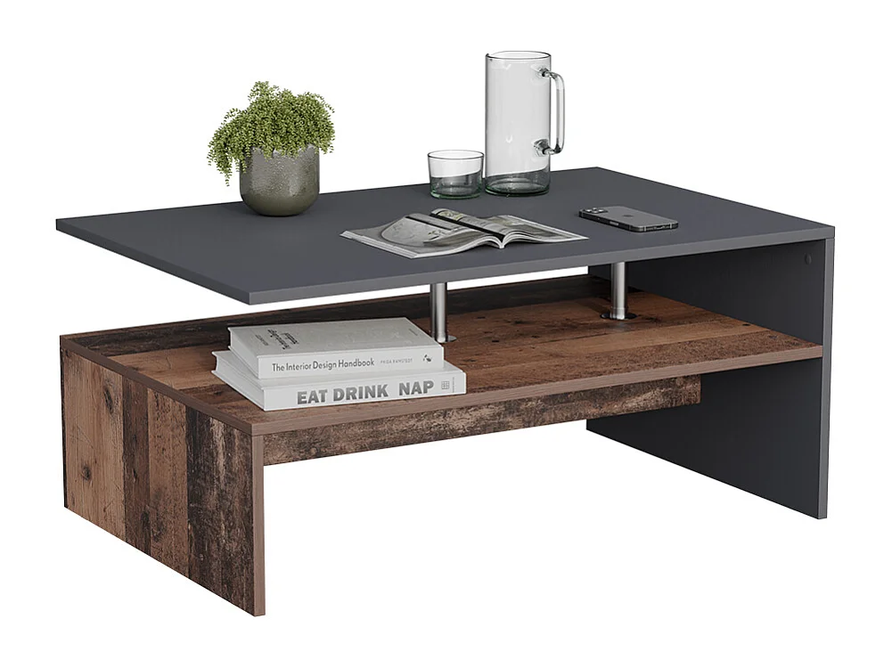 Table basse anthracite 90x52.6x42.2 amato