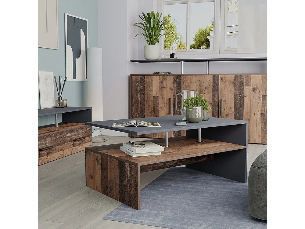 Table basse anthracite 90x52.6x42.2 amato