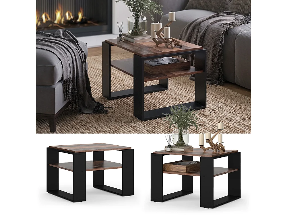 Table basse bois antique 65.6x55.8x46.2 helm