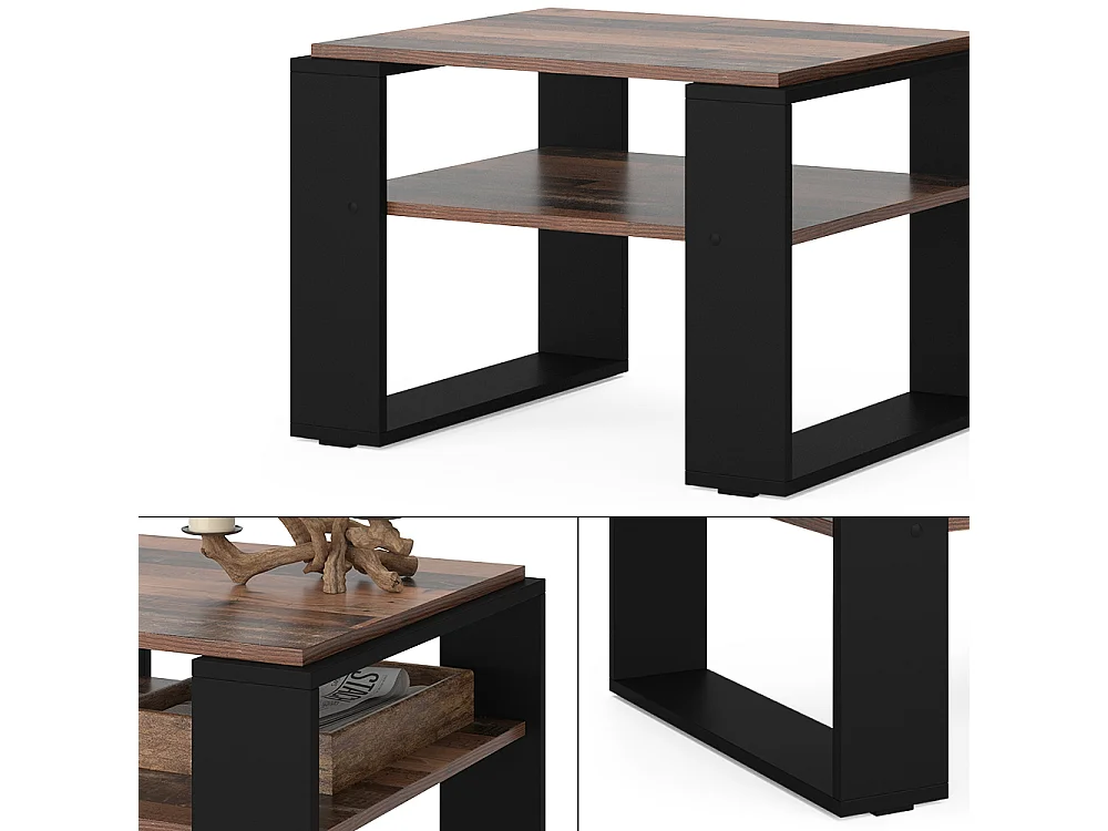 Sofabord antik træ 65.6x55.8x46.2 helm