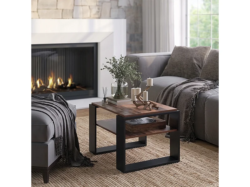 Table basse bois antique 65.6x55.8x46.2 helm