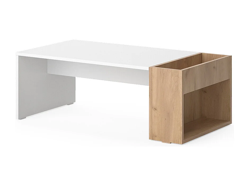 Couchtisch weiß/goldkraft eiche 95x49.4x34 chris