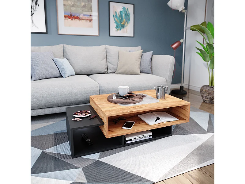 Table basse anthracite 105x60x32 bari