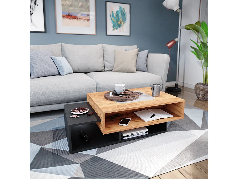 Table basse anthracite 105x60x32 bari