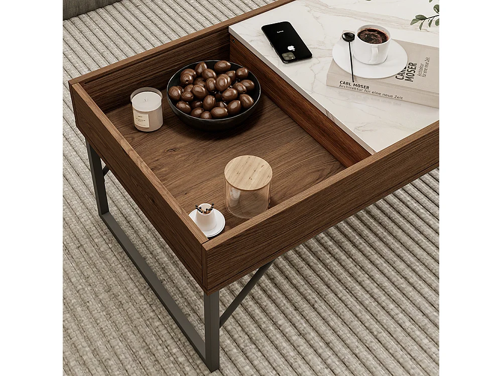 Couchtisch nussbaum 105x50x40 lunero