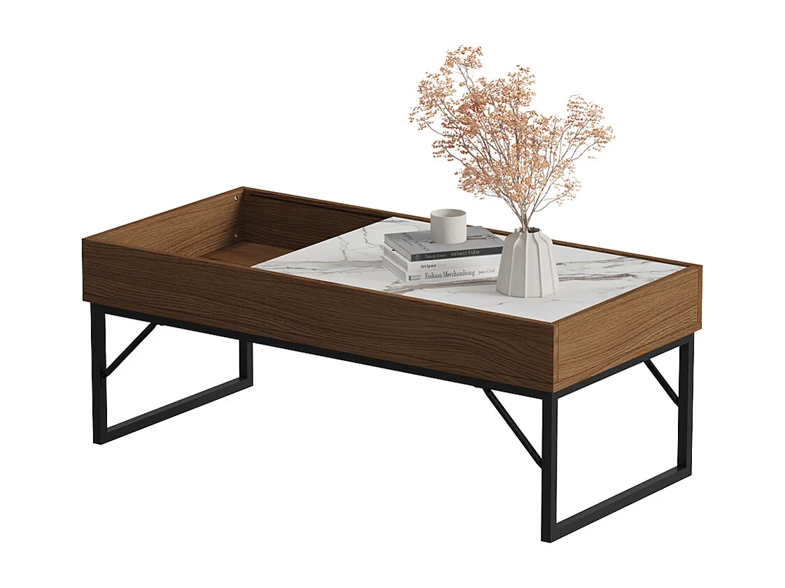 Couchtisch nussbaum 105x50x40 lunero