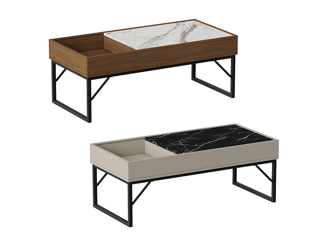 Couchtisch nussbaum 105x50x40 lunero