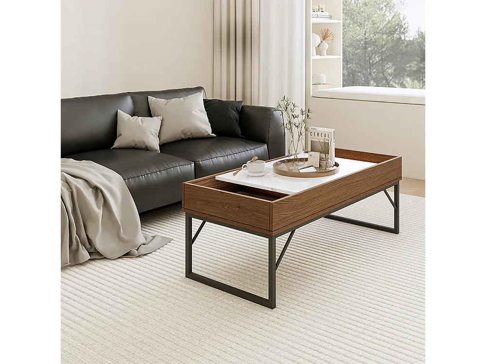 Table basse noyer 105x50x40 lunero