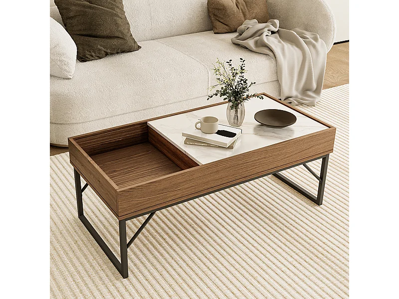 Couchtisch nussbaum 105x50x40 lunero