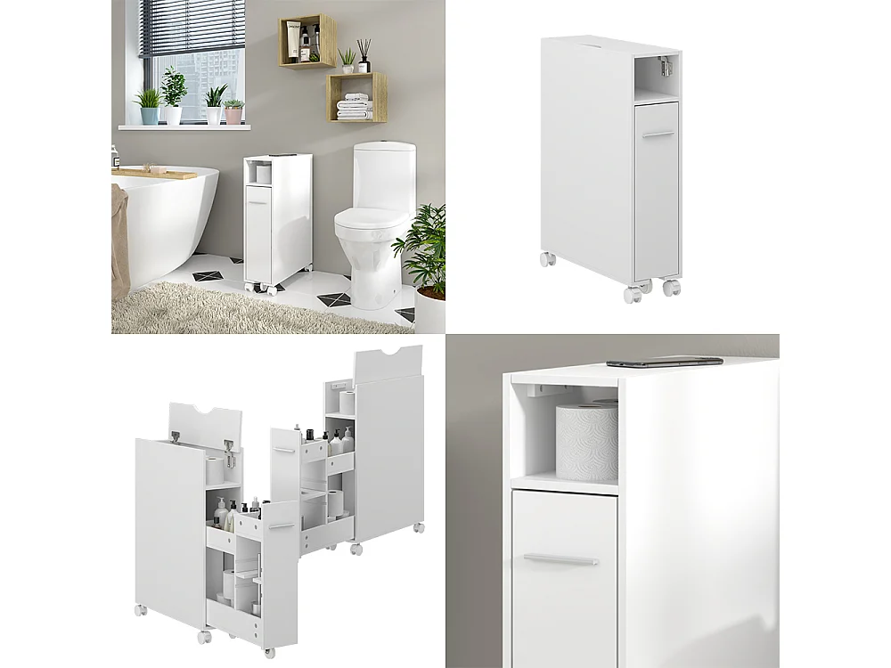 Toilettenschrank weiß 18x50x71.3 niva