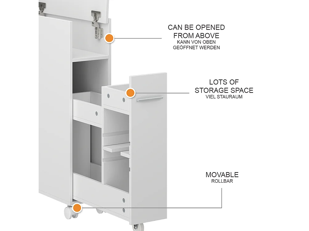 Toiletskab hvid 18x50x71.3 niva