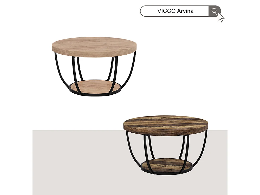 Couchtisch goldkraft eiche 80x80x44 arvina