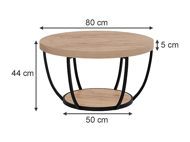Tavolino da salotto quercia dorata 80x80x44 arvina