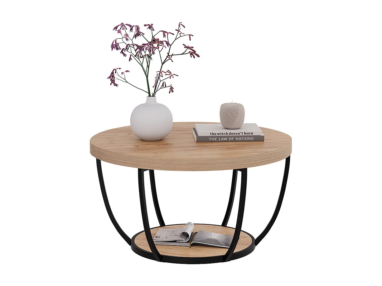 Tavolino da salotto quercia dorata 80x80x44 arvina