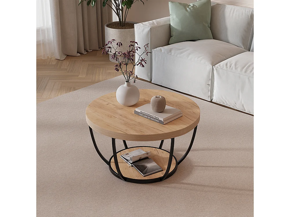 Tavolino da salotto quercia dorata 80x80x44 arvina