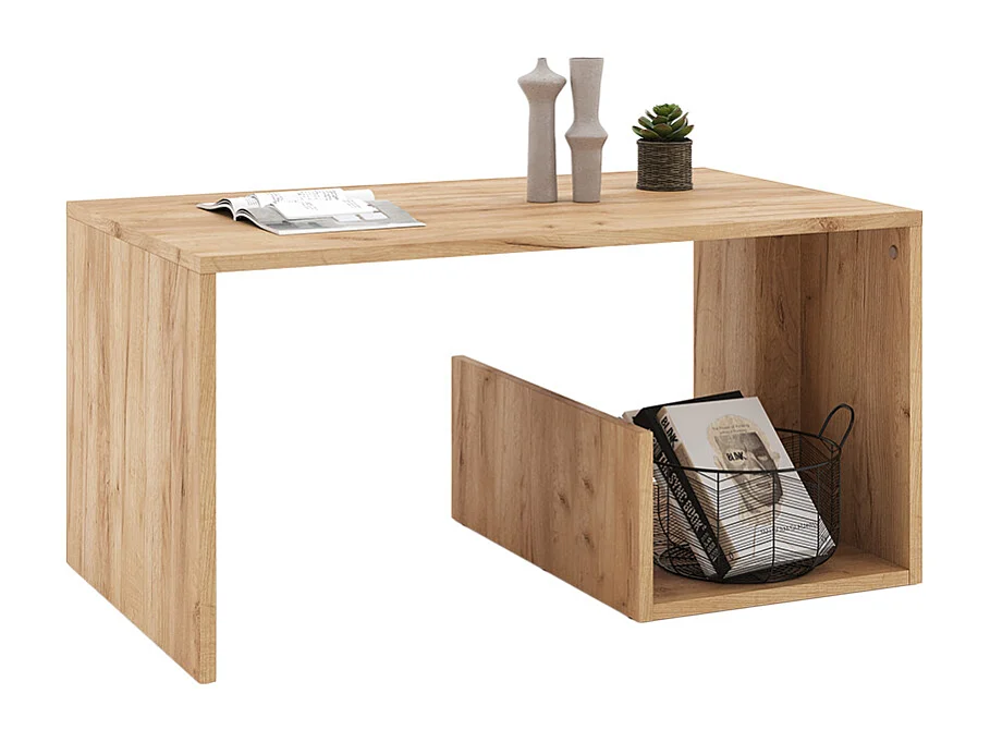 Table basse chêne de force doré 80x46.6x40 lonar