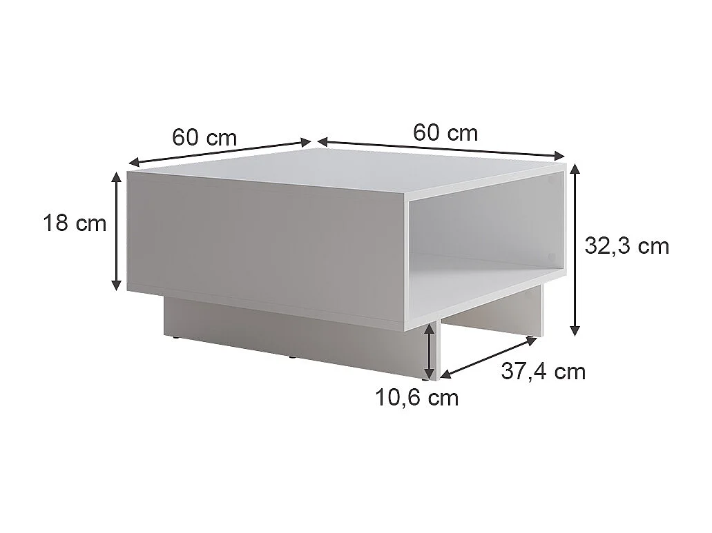 Couchtisch weiß 60x60x32.3 luka
