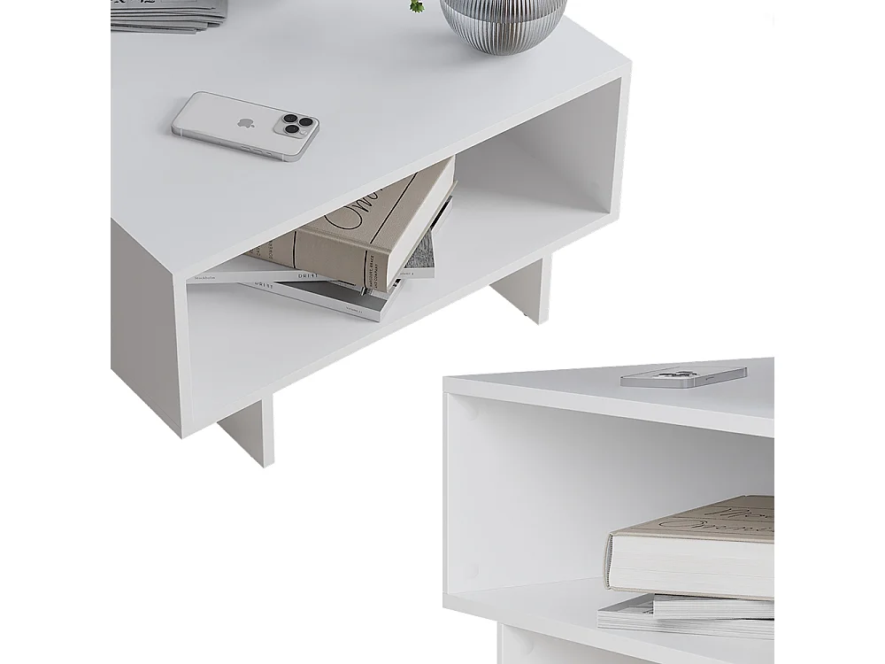 Table basse blanc 60x60x32.3 luka