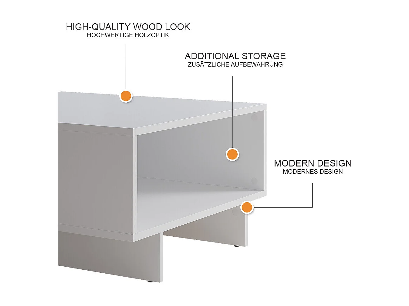 Table basse blanc 60x60x32.3 luka