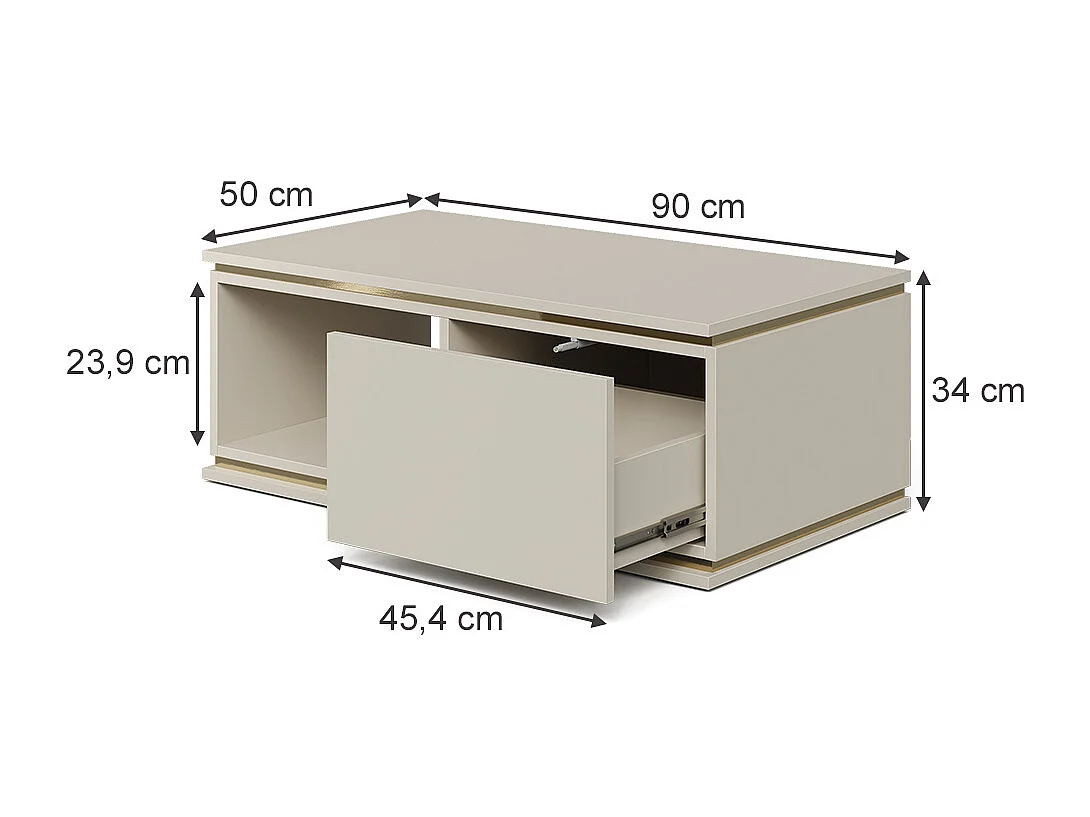 Couchtisch cashmere 90x50x34 linette