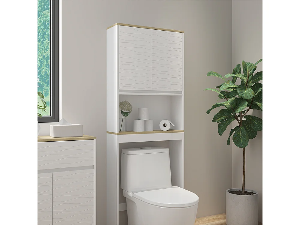 Toalettskåp vit 60x20x163 livia