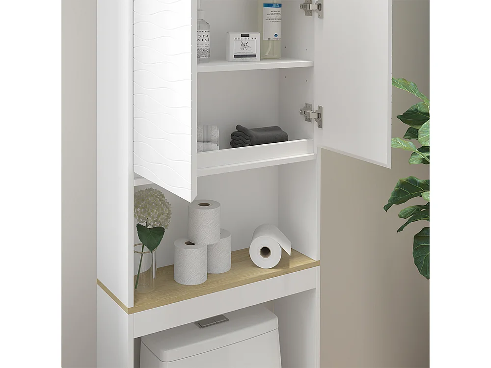 Toalettskåp vit 60x20x163 livia