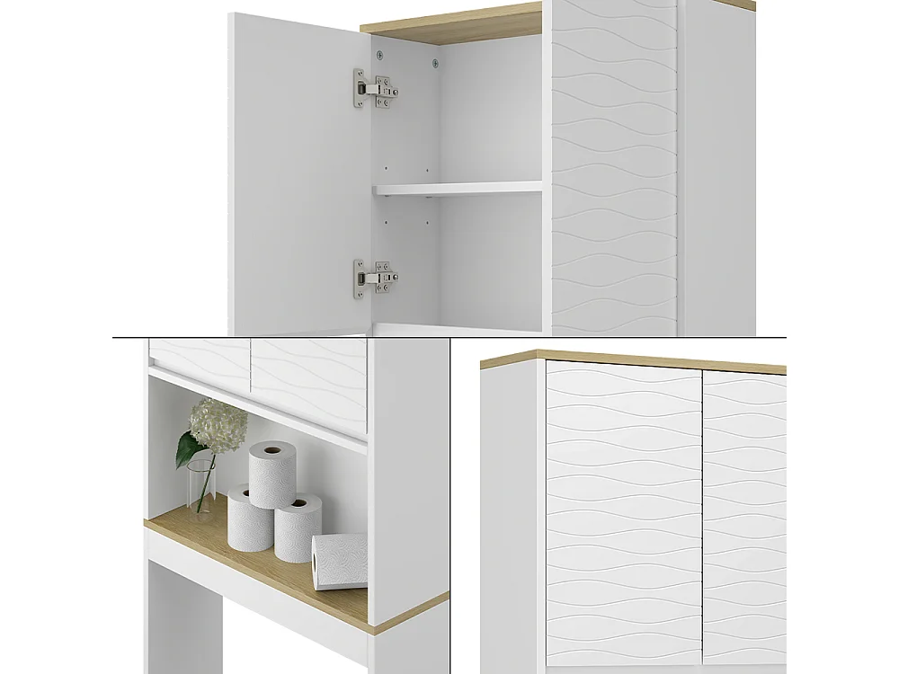 Toalettskåp vit 60x20x163 livia