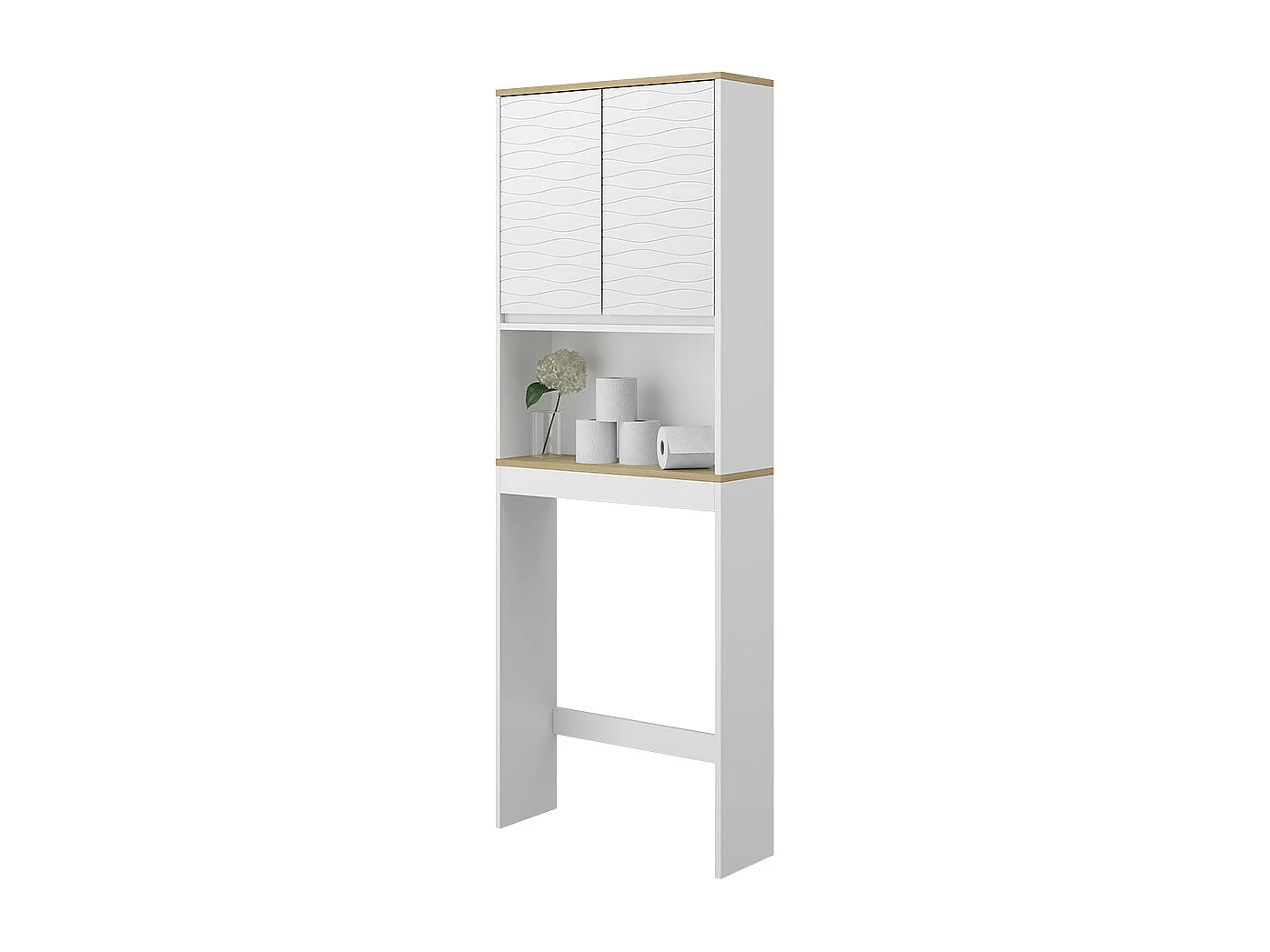 Toalettskåp vit 60x20x163 livia