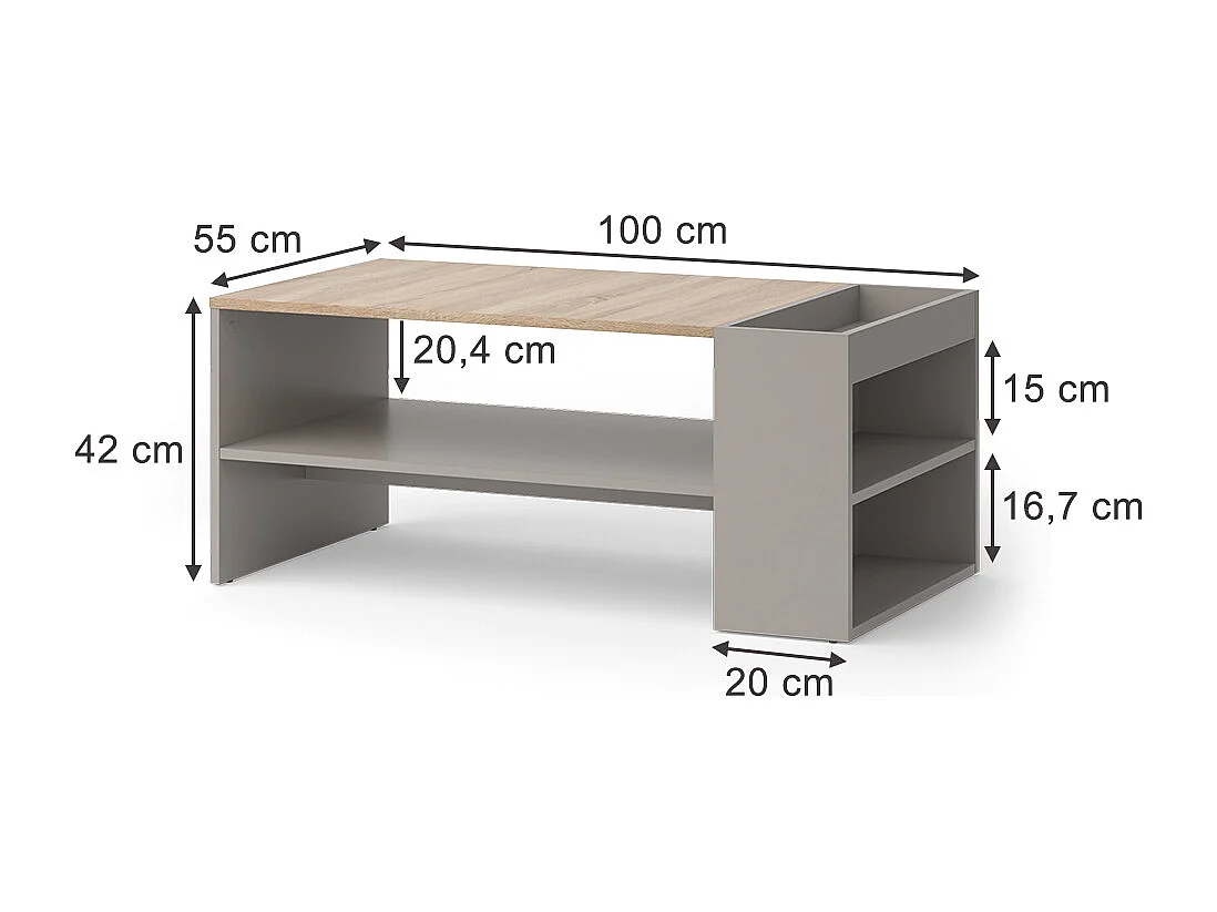 Couchtisch greige 100x55x42 wido