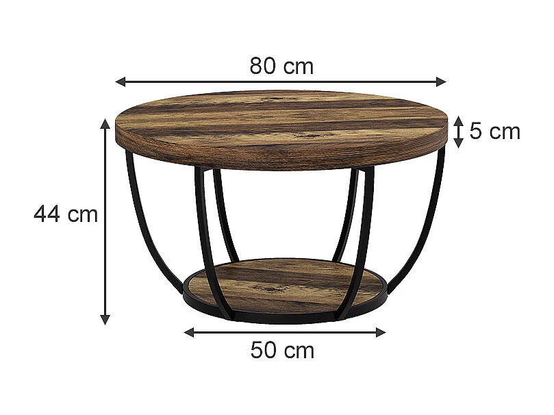 Couchtisch eiche rustikal 80x80x44 arvina