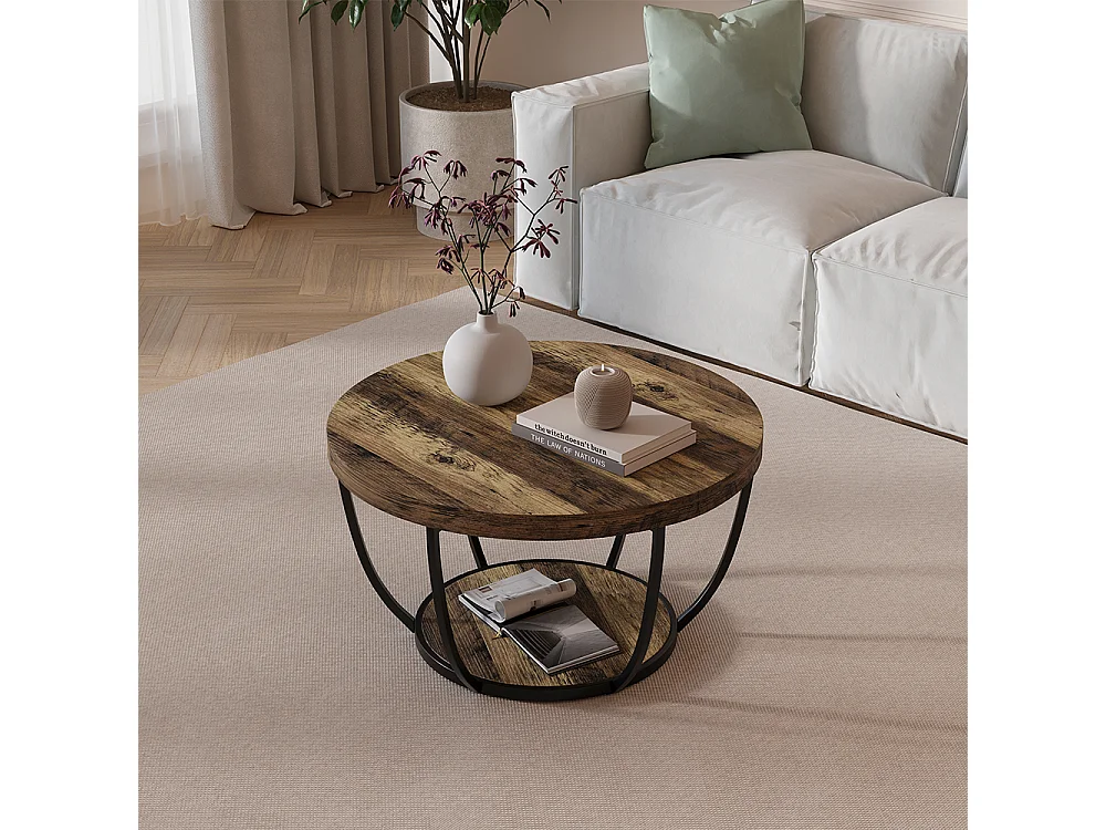 Sofabord rustikt egetræ 80x80x44 arvina