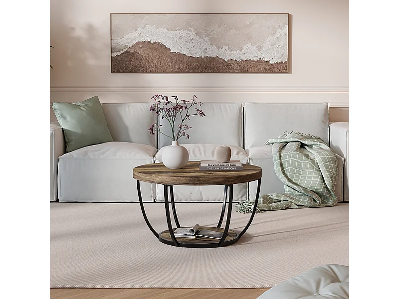 Salontafel eiken rustiek 80x80x44 arvina