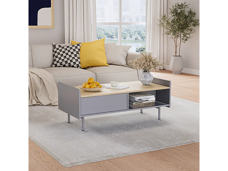 Couchtisch grau 100x50x40 velina