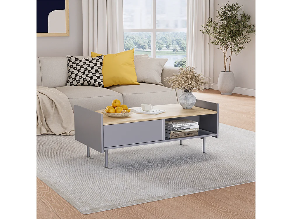 Couchtisch grau 100x50x40 velina