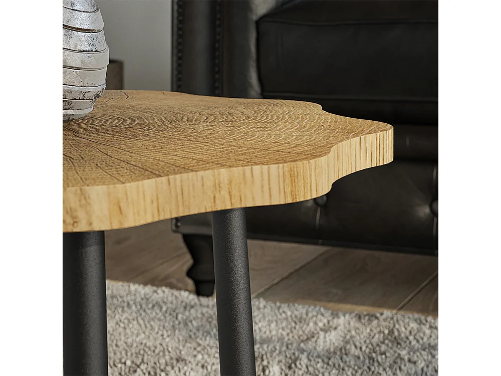 Table basse chêne 60x60x2.5 ringo