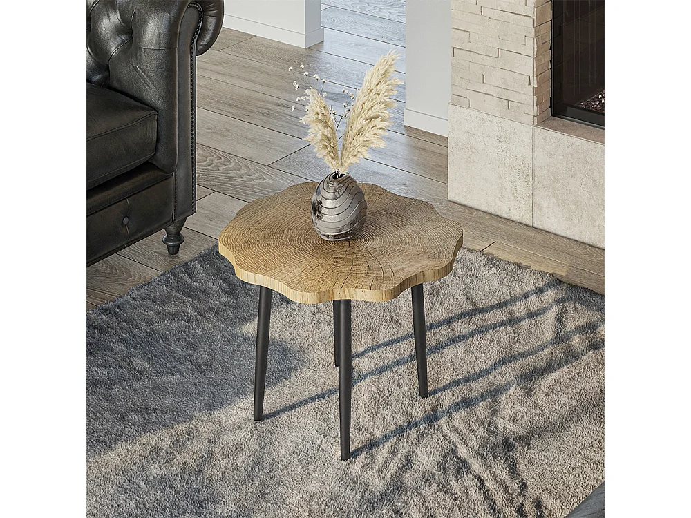 Coffee table oak 60x60x2.5 ringo