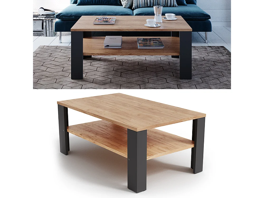 Table basse anthracite 100x60x42