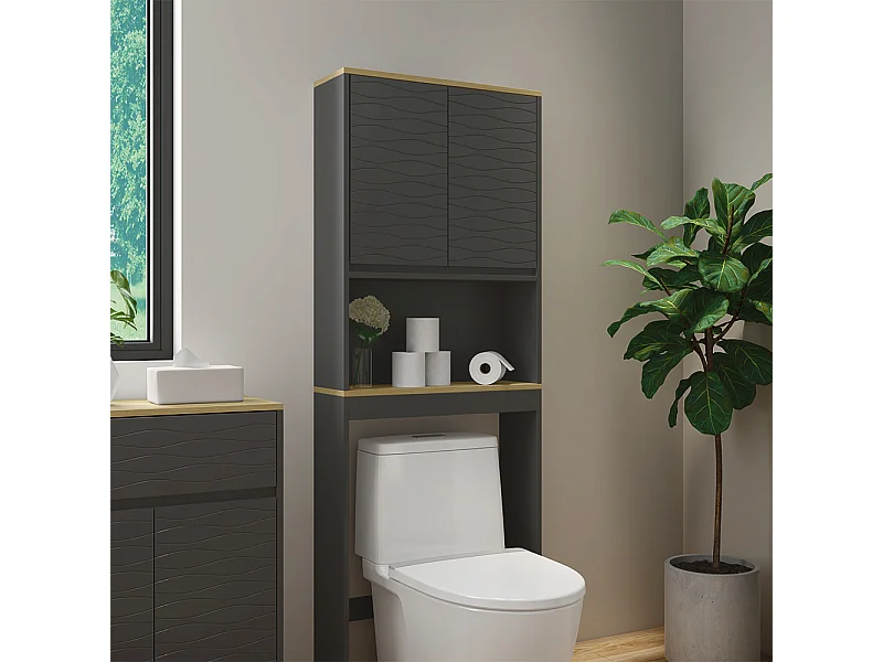 Toiletkast antraciet 60x20x163 livia