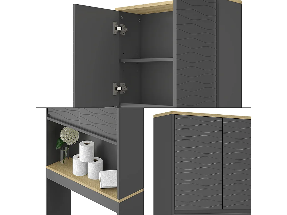 Armario para inodoro antracita 60x20x163 livia